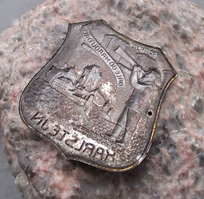 Vintage Karlstejn Castle Arch Duke Ferdinand Hunting Lodge Walking Stick Shield - Badgecrazy