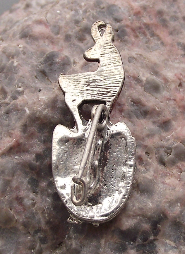 Vintage Austria Mountain Flowers Edelweiss Chamois Deer Hunting Pin Badge