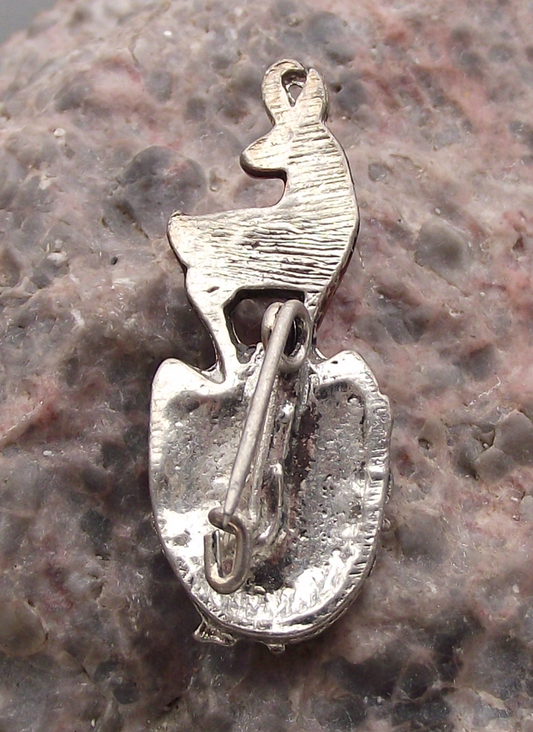 Vintage Austria Mountain Flowers Edelweiss Chamois Deer Hunting Pin Badge