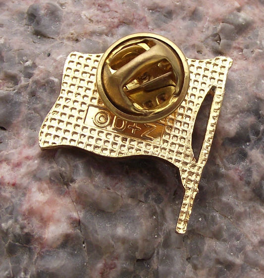 Vintage Germany Bavaria Region Blue White Chequered Hunting Flag Pin Badge