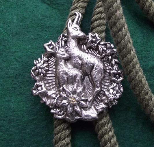 Vintage Austrian German Hunters Lanyard and Deer Hunting Fastening Brooch