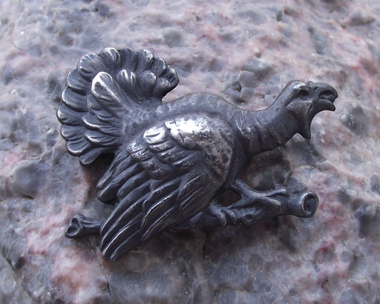 Vintage Capercaillie Giant Grouse and Branch Hunters Hunting Pin Badge