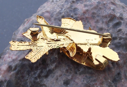 Vintage Capercaillie Giant Grouse and Edelweiss Flower Pin Badge