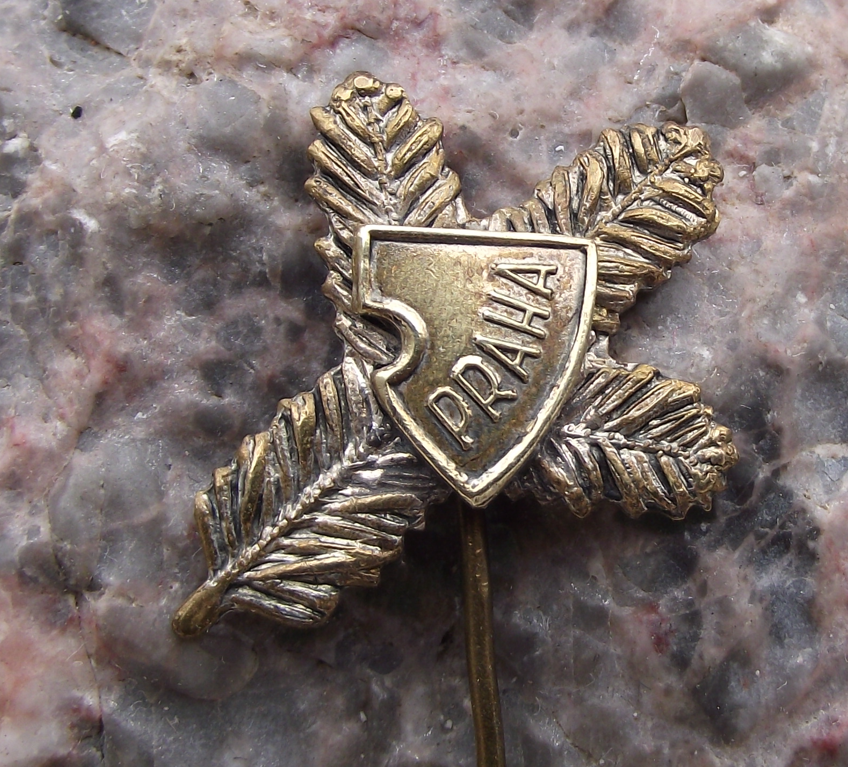 Vintage Prague Praha Pine Branch Czech Hunters Emblem Hunting Union Pin Badge - Badgecrazy