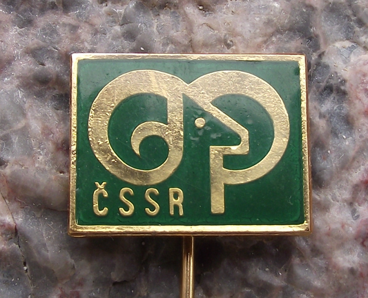 Vintage Czech CSSR Hunting Association Mouflon Deer Hunters Pin Badge