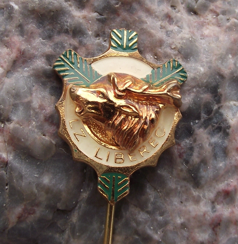 Vintage Czech Hunting Association CMS LZ Liberec Deer Stag Pin Badge