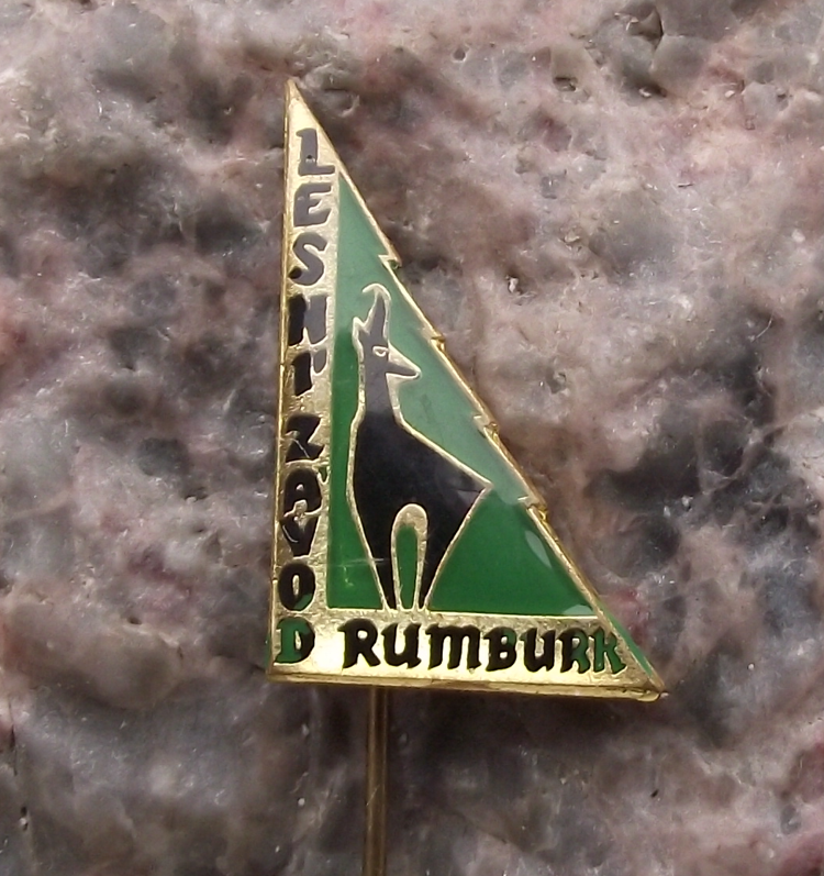 Vintage Czech Hunting Association CMS LZ Rumburk Deer Stag Pin Badge