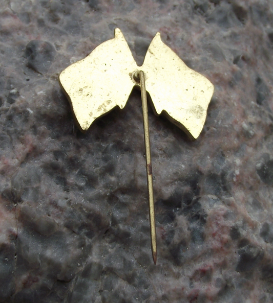 Vintage Canada Flag Canadian Crossed Flags Czechoslovakia Pin Badge - Badgecrazy