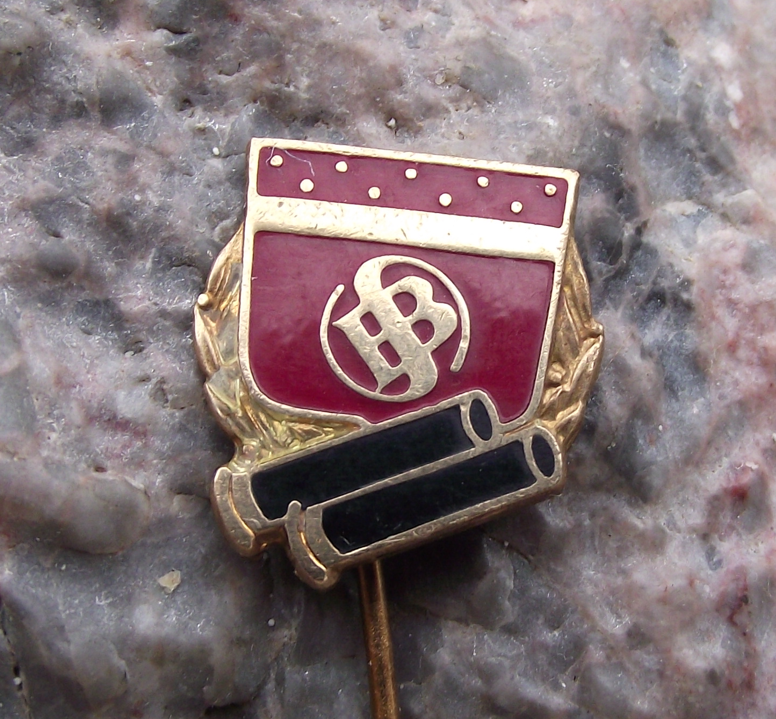 Vintage Sellier and Bellot Czech Ammunition Maker Large Logo Pin Badge - Badgecrazy