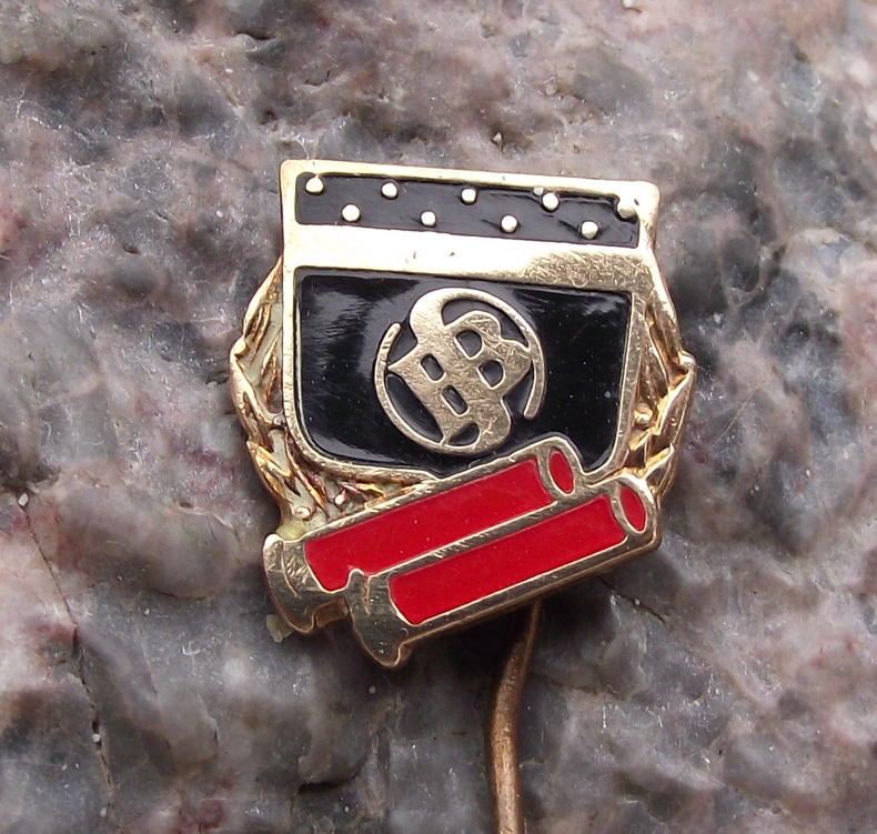 Vintage Sellier and Bellot Czech Ammunition Maker Large Logo Pin Badge - Badgecrazy