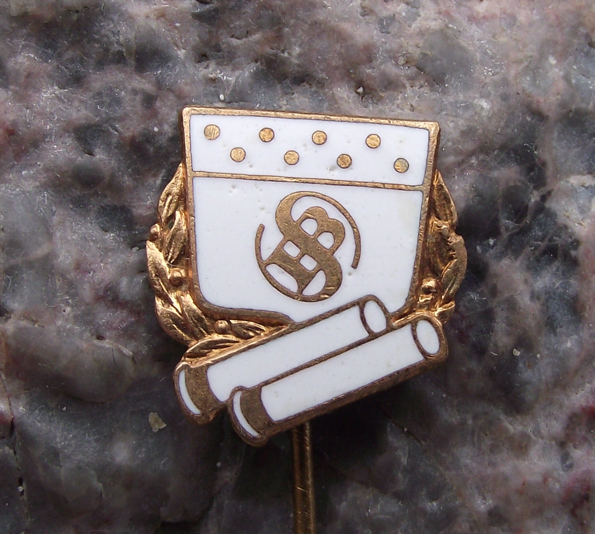 Vintage Sellier and Bellot Czech Ammunition Maker Large Logo Pin Badge - Badgecrazy