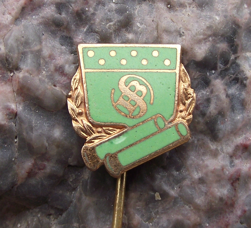 Vintage Sellier and Bellot Czech Ammunition Maker Large Logo Pin Badge - Badgecrazy