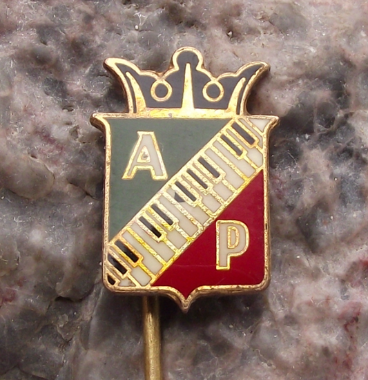 Vintage AP Antonin Petrof Pianos Czech Piano Musical Instrument Pin Badge