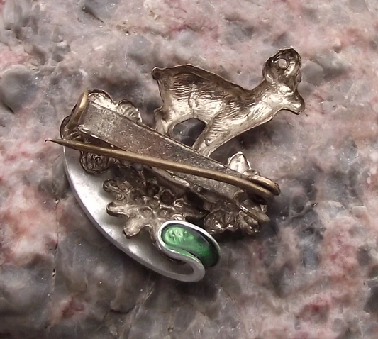 Vintage Austria Goausee Mountain Goat Deer Hunters Edelweiss Pin Badge