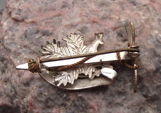 Vintage Austria Maria Dreieichen Deer Hunters Edelweiss Axe Pin Badge