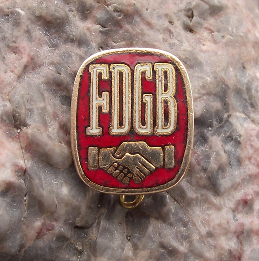 Vintage FDGB German Trade Union Handshake Logo Members Brooch Pin Badge