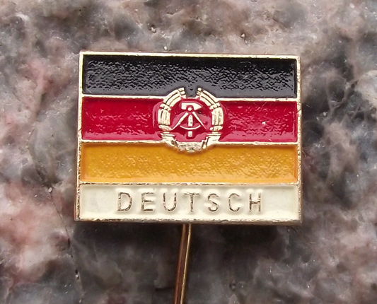 Vintage East Germany DDR GDR German DEUTSCH Language Flag Pin Badge - Badgecrazy