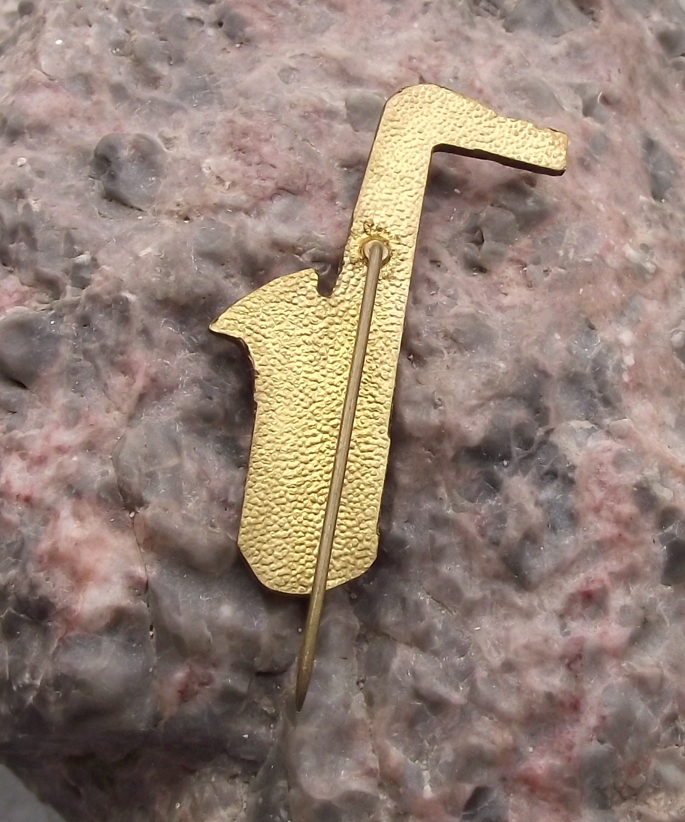 Vintage Jazz Saxophone Shaped Musical Instrument Pin Badge - Badgecrazy