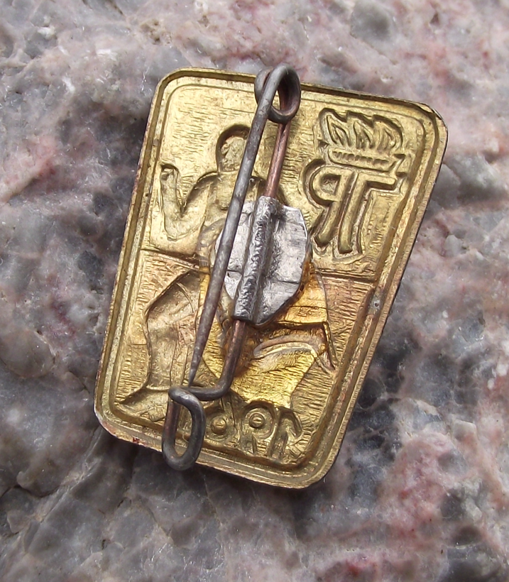 1961 Thalmann Pioneer East Germany Youth Athletics Winning Line Pin Badge - Badgecrazy