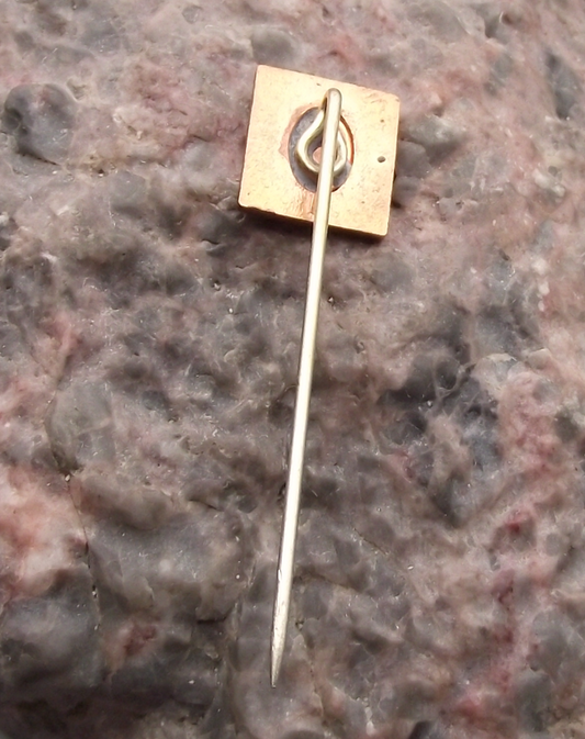 Vintage East German DDR Hammer Compass Postage Stamp Pin Badge - Badgecrazy