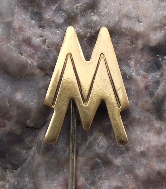 Vintage MM Initials Leipzig Messe East German Trade Fair Logo Pin Badge - Badgecrazy