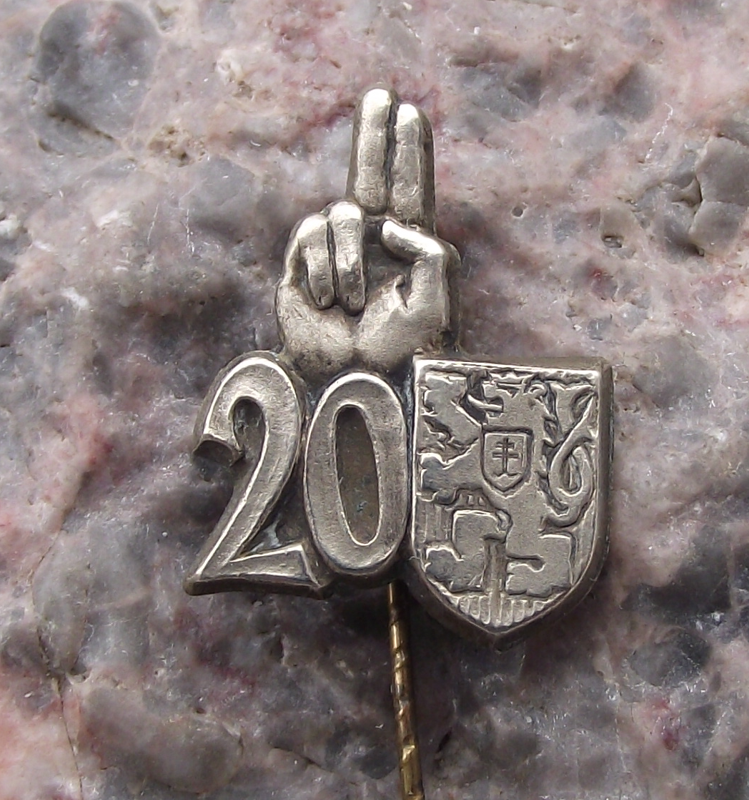 1938 Czechoslovakia Rampant Lion National Coat of Arms Pin Badge