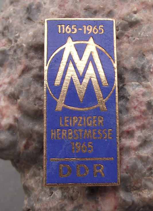 1965 MM Leipzig Messe East German Trade Fair DDR GDR Logo Pin Badge - Badgecrazy