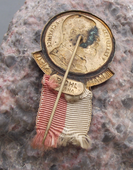 1935 Thomas Masaryk President Czechoslovakia Military Meeting Ribbon Pin Badge - Badgecrazy