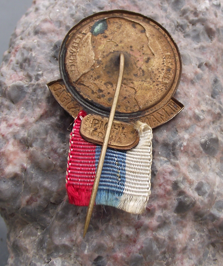 1935 Thomas Masaryk President Czechoslovakia Military Meeting Ribbon Pin Badge - Badgecrazy