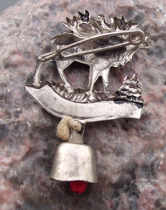 Vintage Fussen am Lech Roaring Stag Deer and Bell Hunting Hunters Pin Badge