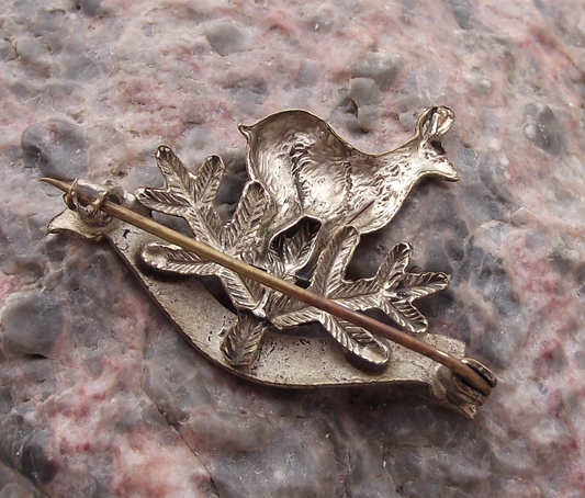 Vintage Chamois Mountain Deer Krkonose Pine Twig Hunters Hunting Pin Badge