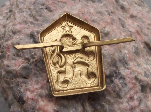 Czechoslovakia Army CSLA Hat Cap Insignia Lion and Star - Badgecrazy