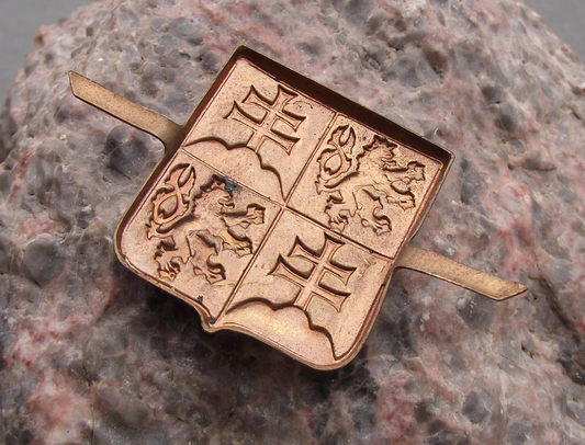 Czechoslovakia Army CSLA Hat Cap Insignia Lion and Double Cross - Badgecrazy