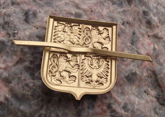 Czech Republic Army ACR Hat Cap Insignia Lion and Eagle - Badgecrazy