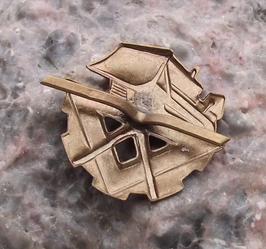 Czechoslovakia Army CSLA Engineer Uniform Insignia Bulldozer Badge - Badgecrazy