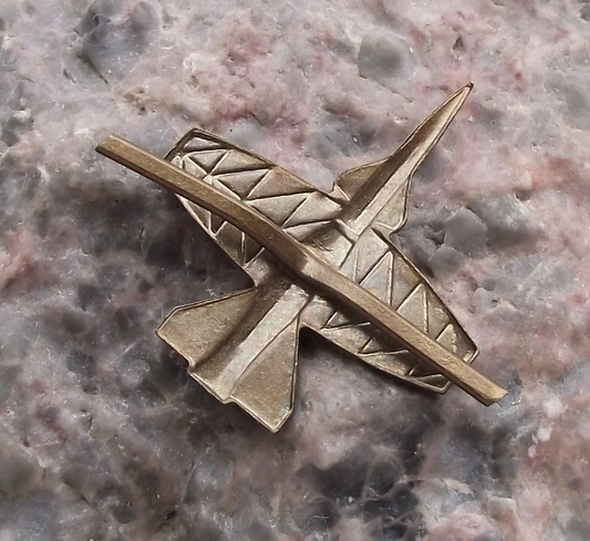 Czechoslovakia Army CSLA Uniform Insignia Air Defense Rocket Badge - Badgecrazy