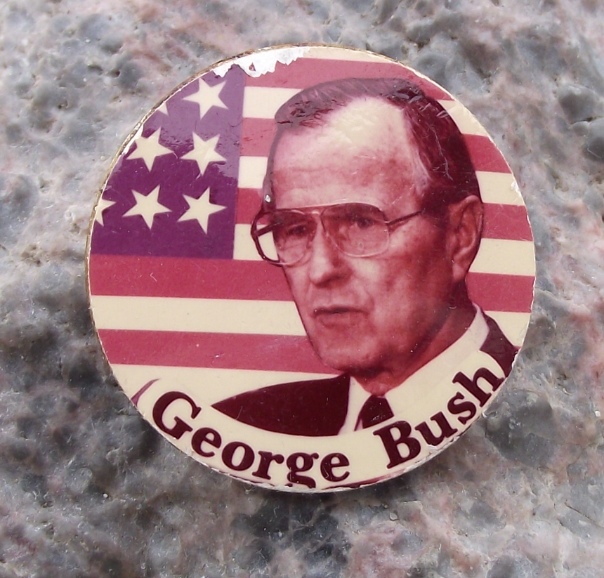 Vintage President George H. W. Bush Sr American President Election Pin Badge