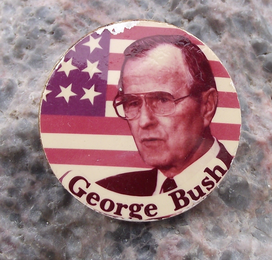 Vintage President George H. W. Bush Sr American President Election Pin Badge