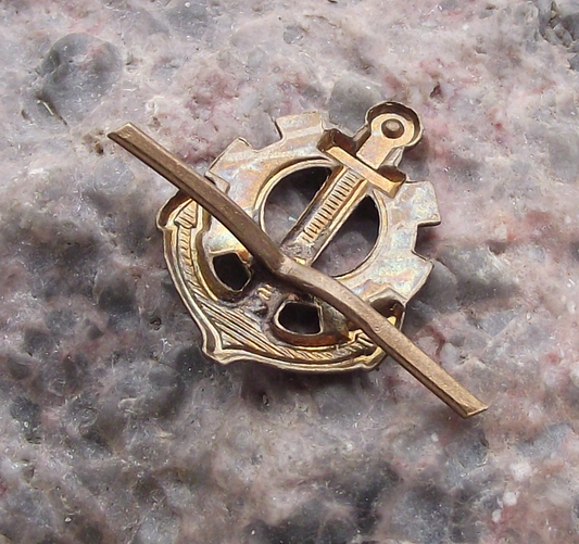 Czechoslovakia Army CSLA Uniform Engineers Division Cog Anchor Badge - Badgecrazy