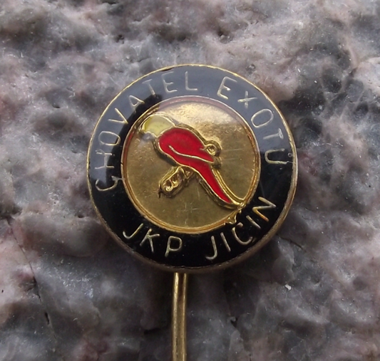 Vintage Czechoslovakia Jicin Parrot Macaw Bird Breeders Club Pin Badge - Badgecrazy