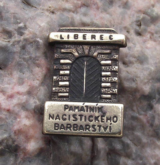Vintage Terezin Concentration Camp Liberec Nazi Barbarism Pin Badge