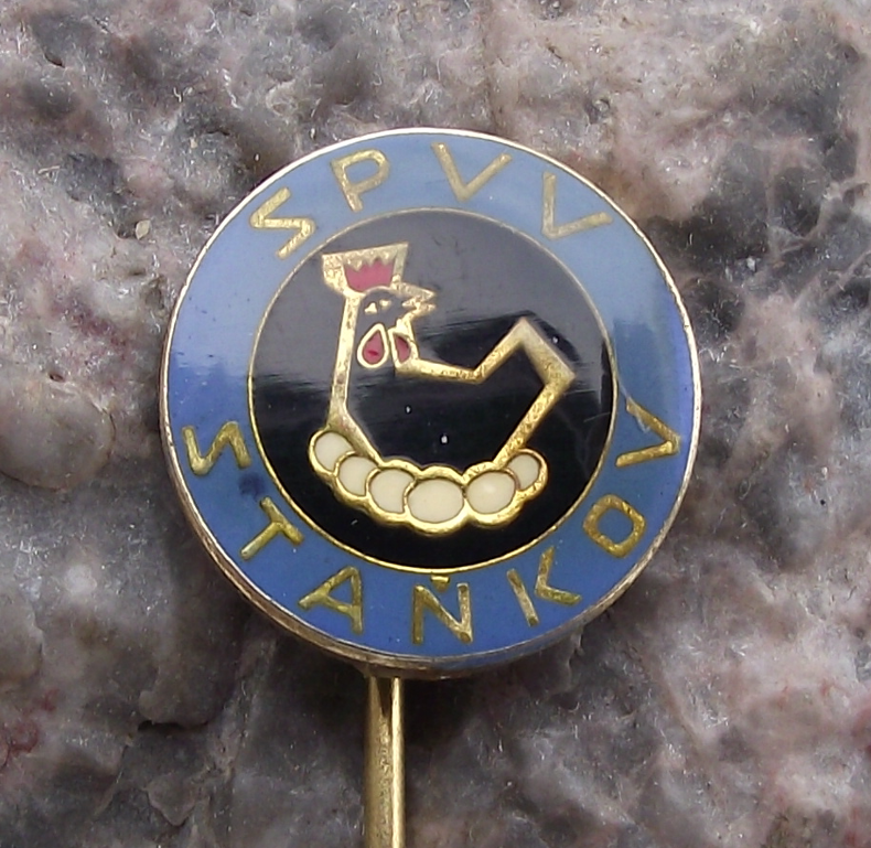 Vintage SPVV Stankov Czech Chicken Farming Bird and Eggs Pin Badge