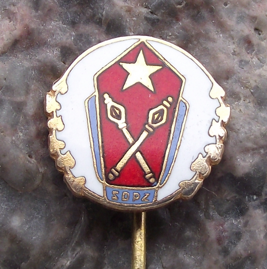 Vintage SDPZ Officers and Warrant Officers Union Crossed Maces Club Pin Badge