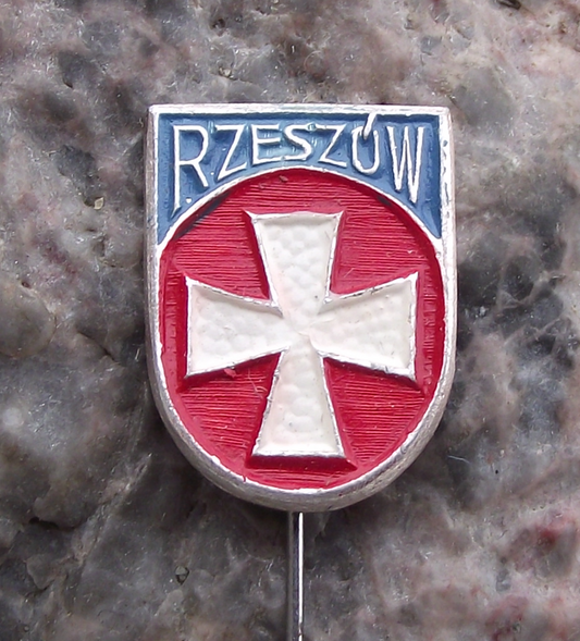 Vintage Rzeszow Polish City Poland Heraldic Coat of Arms Crest Pin Badge