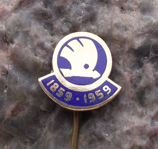 1959 Skoda Car Company 100th Anniversary Smaller Centenary Pin Badge