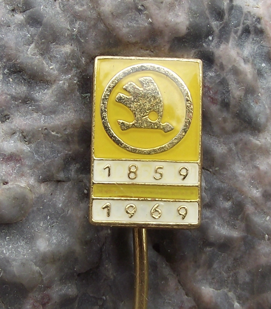 1969 Skoda Autos Company Czech Motor Car Maker 110th Anniversary Pin Badge
