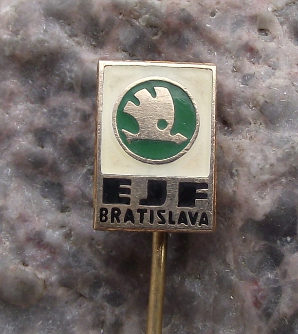 Vintage Skoda Car Electrics Julius Fucik Factory EJF Bratislava Pin Badge