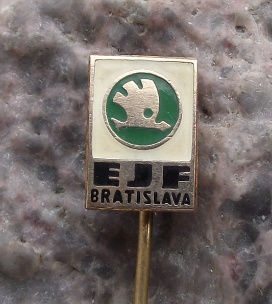Vintage Skoda Car Electrics Julius Fucik Factory EJF Bratislava Pin Badge
