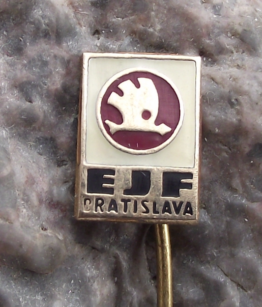 Vintage Skoda Car Electrics Julius Fucik Factory EJF Bratislava Pin Badge