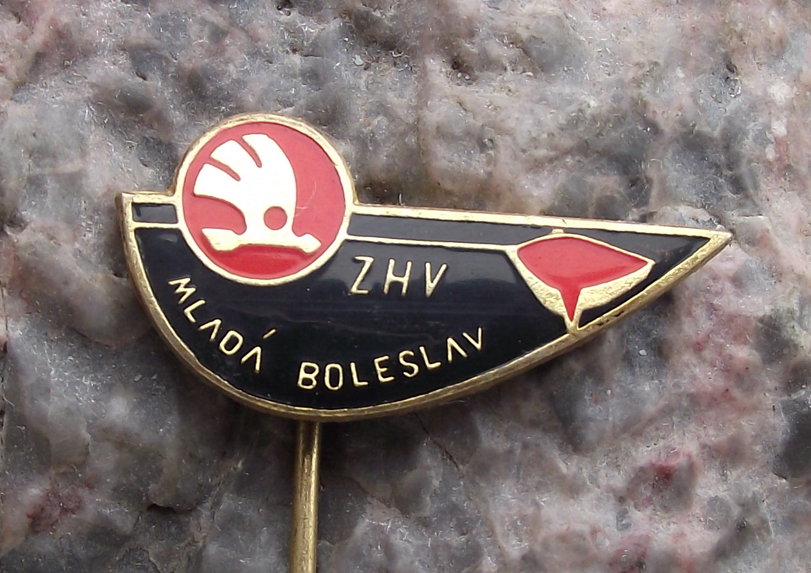 Vintage Skoda ZHV Mlada Boleslav Fire Crew Training Pin Badge